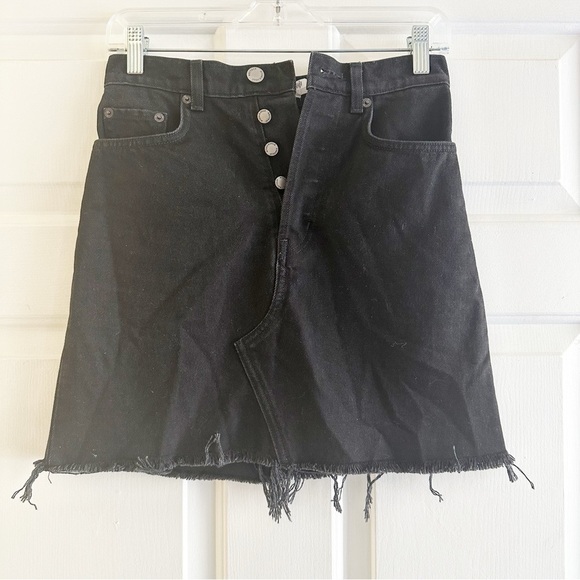 & Other Stories High Rise Raw Edge Denim‎ Mini Skirt Size 2 - Picture 3 of 8